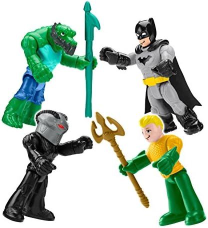 Imaginext Batman, Killer Croc, Aquaman and Black Manta figures with Robo Shark