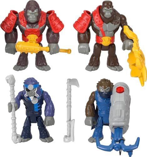 Imaginext Boss Level army pack with monkey and gorilla figures and grappling hook launcher