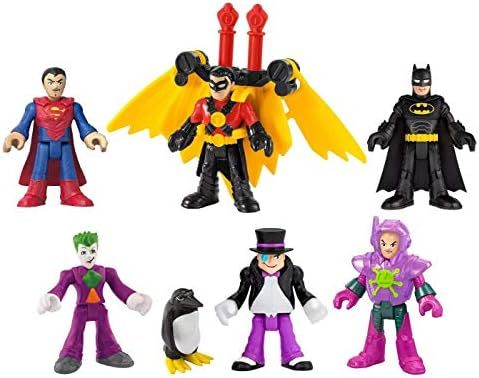 Imaginext DC Super Friends deluxe pack with six hero and villain figures and a jetpack