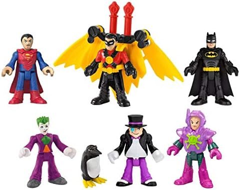 Imaginext DC Super Friends deluxe pack with six hero and villain figures and a jetpack