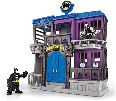 Imaginext Gotham City Jail playset with Batman, glowing Bane and Bat-Signal