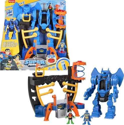 Imaginext Batman Robo Command Center playset with detachable 10-inch robot, Batman and Robin