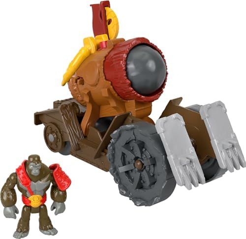 Imaginext gorilla riding a roll-along cannon with boulder