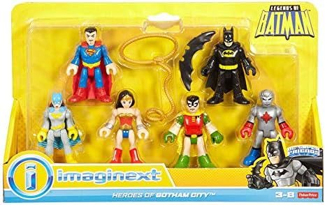 Imaginext Heroes of Gotham City pack with Batman, Batgirl, Robin, Wonder Woman, Captain Atom and Superman