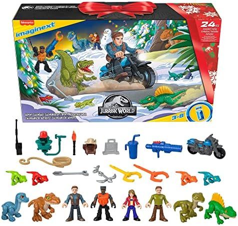 Imaginext Jurassic World advent calendar with 25 dinosaur toys and figures