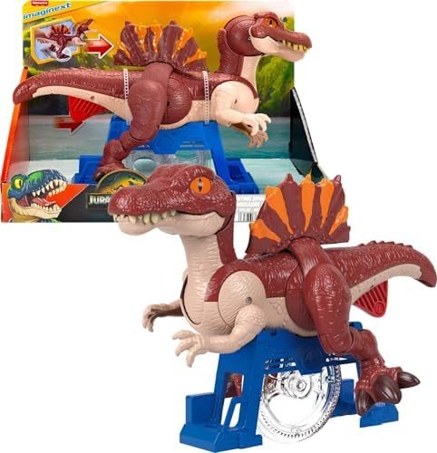 Imaginext Jurassic World Rebirth Sprinting Spinosaurus lunging with jaws open