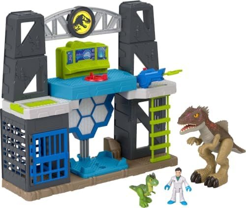 Imaginext Jurassic World Scan and Glow lab playset with glowing dinosaurs and Dr. Wu