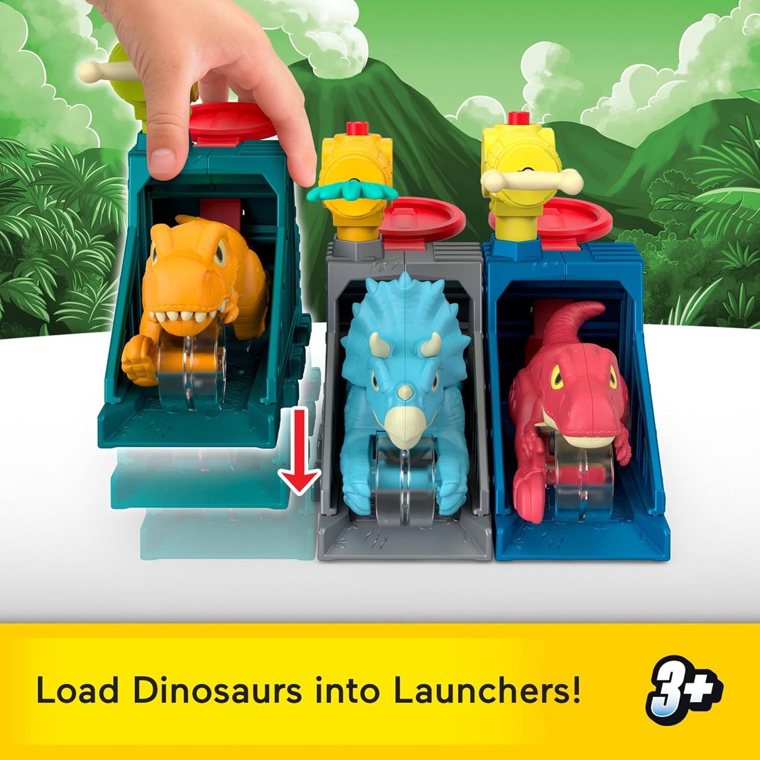 Jurassic World 3-Dino Launcher Set, view 3