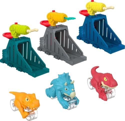 Jurassic World — Imaginext Jurassic World launchers with T. rex, Triceratops and Raptor on wheels