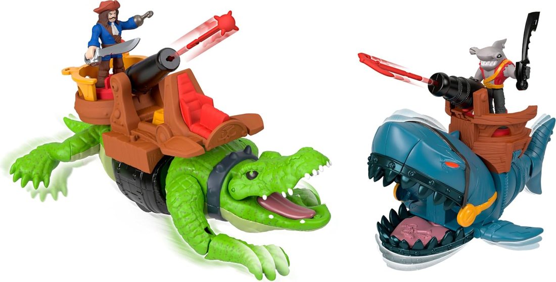 Pirate Shark vs Crocodile Playset, view 2