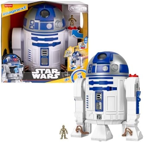Imaginext Star Wars R2-D2 droid toy with C-3PO metal character key