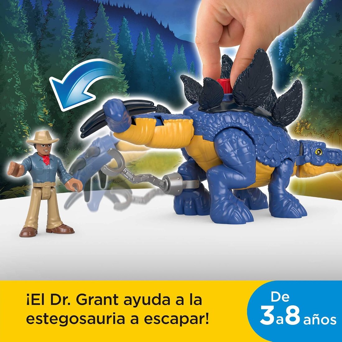 Stegosaurus & Dr. Alan Grant, view 3