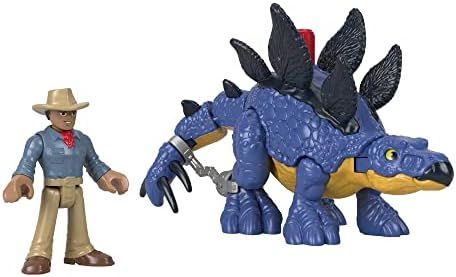 Imaginext Jurassic World Stegosaurus with harness and Dr. Alan Grant