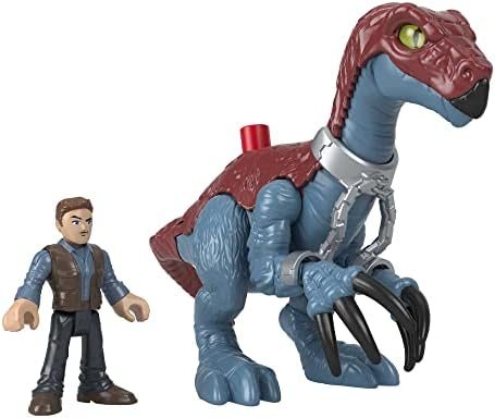 Imaginext Jurassic World Therizinosaurus breaking chains with Owen Grady