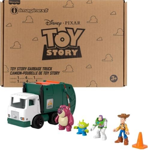 Imaginext Toy Story garbage truck with Woody, Buzz, Lotso and Alien figures