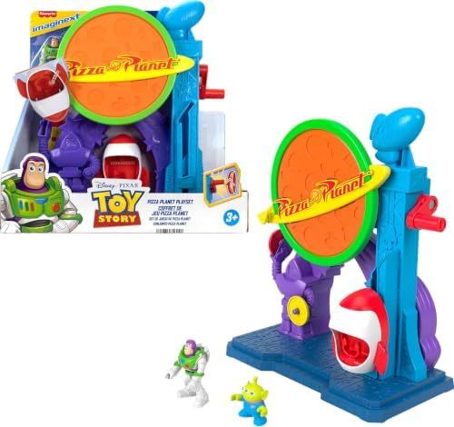 Imaginext Toy Story Pizza Planet playset with Buzz Lightyear rocket and Alien
